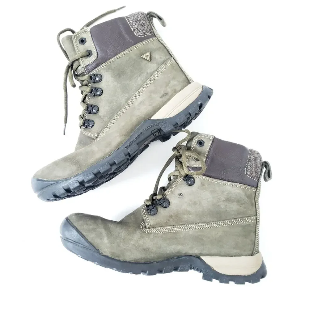 Woodland Olive Green Hiking Boots Buff Nubuck Euro 41, UK 7, US 7.5-8 Men Shoes
